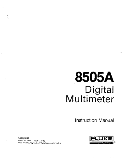 FLUKE 8505A Instruction