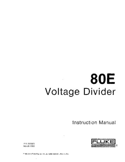 FLUKE 80E Instruction