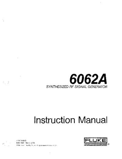 FLUKE 6062A Instruction