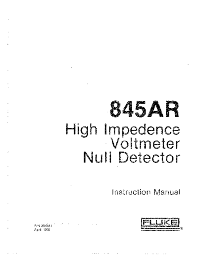 FLUKE 845AR Instruction