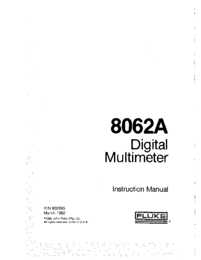 FLUKE 8062A Instruction
