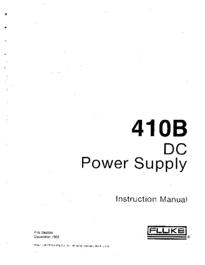 FLUKE 410B Instruction