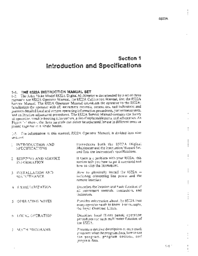 FLUKE 8522A Operating