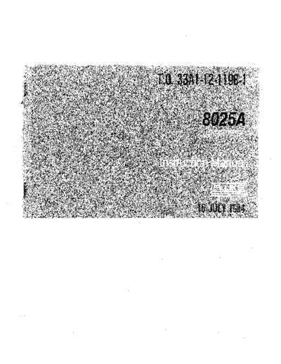 FLUKE 8025A Operation Only