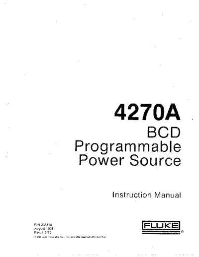 FLUKE 4270A Instruction