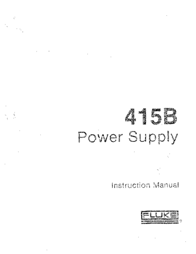 FLUKE 415B Instruction