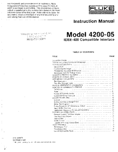 FLUKE 2400-05 Instruction