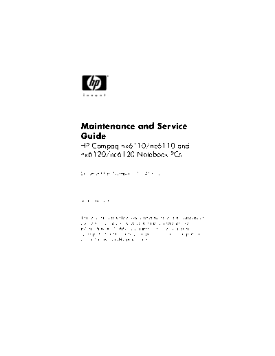 compaq nx6110 nc6110 nx6120 nc6120