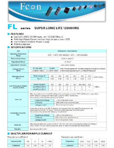 Fcon [radial thru-hole] FL Series