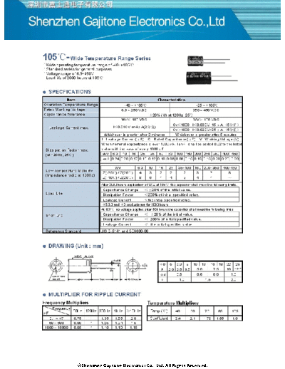 GJT [radial thru-hole] 105C Series