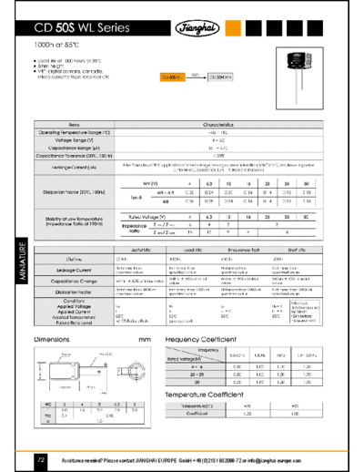 Jianghai [radial thru-hole] WL Series