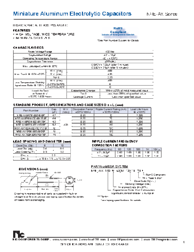 NIC [radial thru-hole] NREAX Series