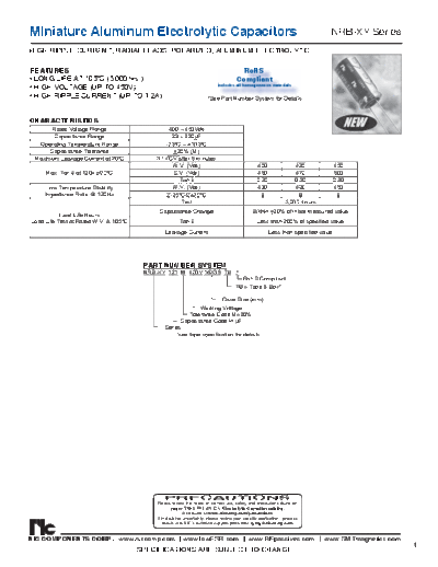 NIC [radial thru-hole] NRBXY Series