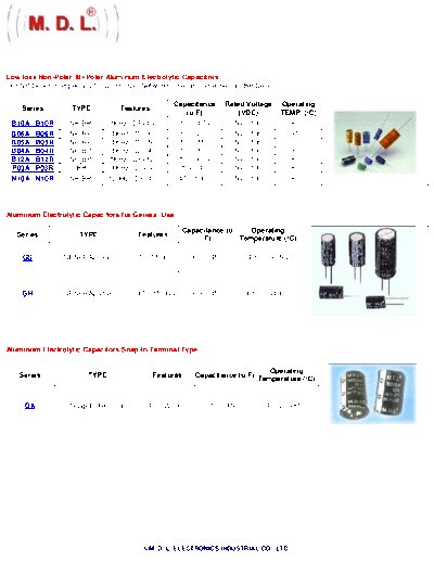 MDL Series Table