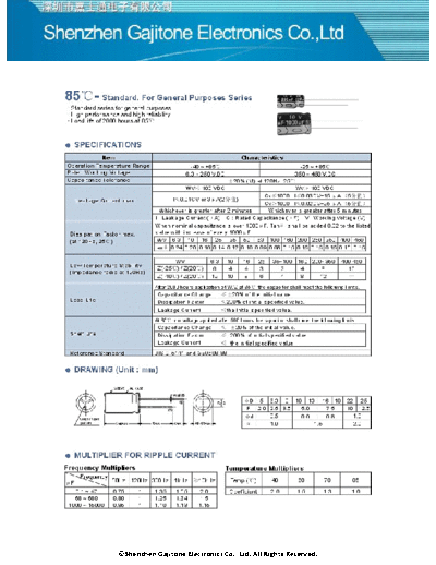 GJT [radial thru-hole] 85C Series