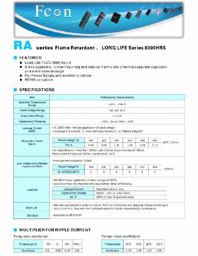 Fcon [radial thru-hole] RA Series