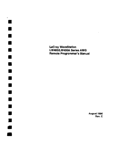 LEC LW400_252C LW400A Series AWG Remote Programmers