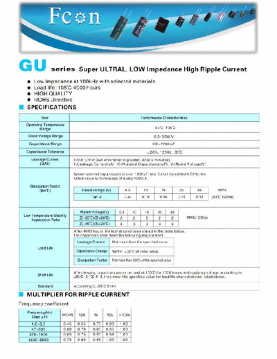 Fcon [radial thru-hole] GU Series