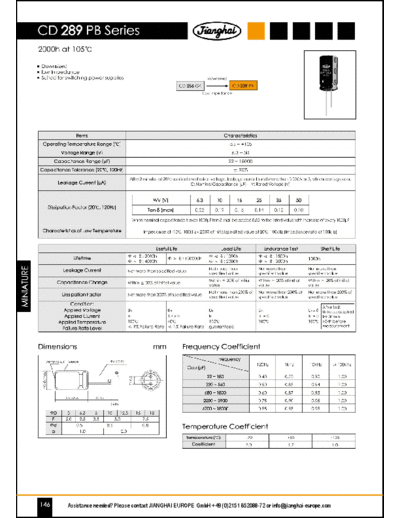 Jianghai [radial thru-hole] PB Series