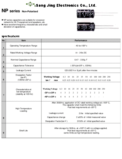 SJE [non-polar radial-axial] NP Series