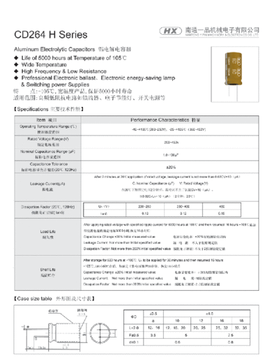 HX [radial thru-hole] CD264-H Series