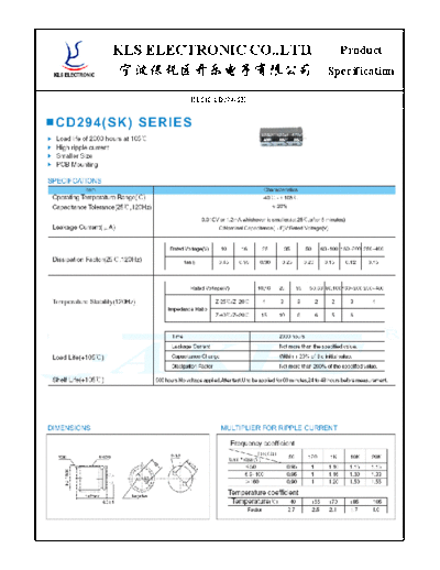 KLS [snap-in] CD294 SK Series