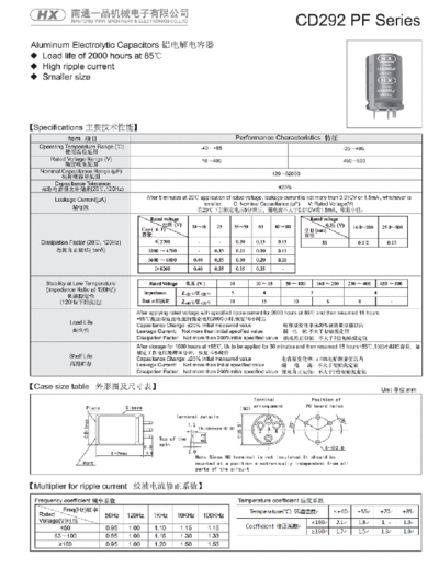 HX [snap-in] CD292 PE Series