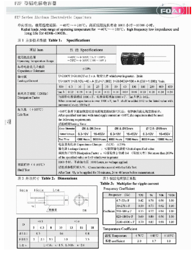 Foai [radial thru-hole] FZF Series