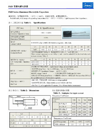 Foai [radial thru-hole] FKB Series