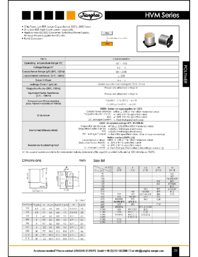 Jianghai [polymer SMD] HVM Series