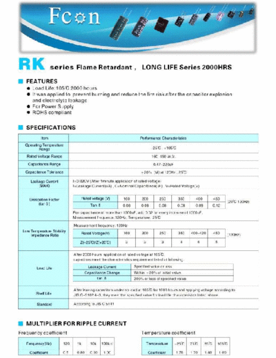 Fcon [radial thru-hole] RK Series