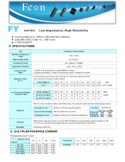 Fcon [radial thru-hole] FY Series