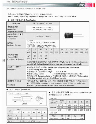 Foai [radial thru-hole] FPK Series