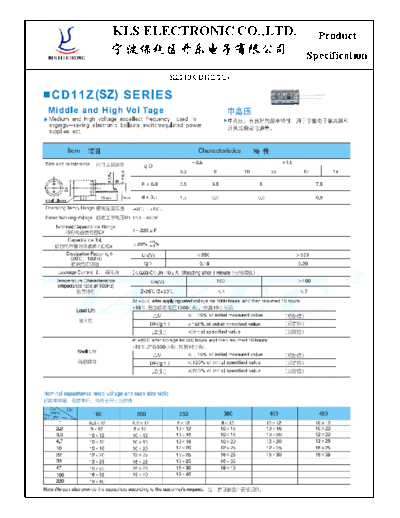 KLS [radial thru-hole] CD11Z SZ Series