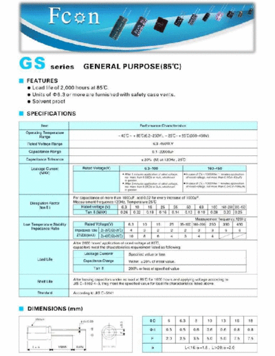 Fcon [radial thru-hole] GS Series