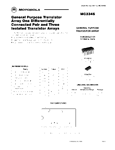 MC3346D - Trasnsistor Array - Datasheet