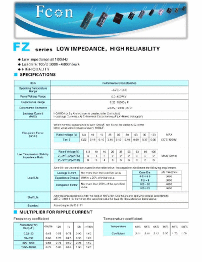 Fcon [radial thru-hole] FZ Series