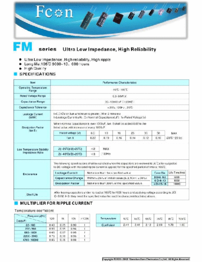 Fcon [radial thru-hole] FM Series IMCOMPLETE