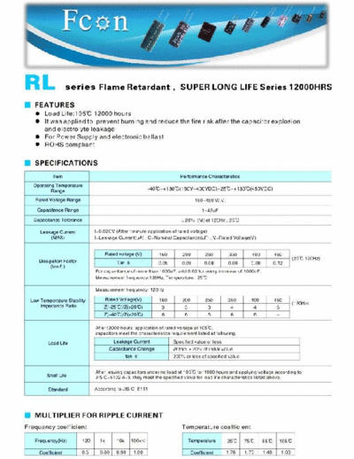 Fcon [radial thru-hole] RL Series