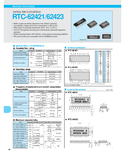 RTC62423 - EPSON - 4-bit Real TIme Clock Module - Datasheet