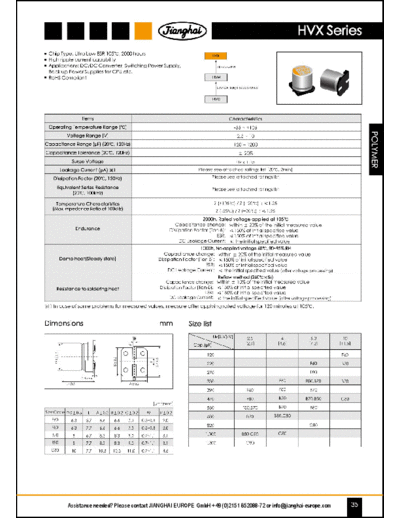 Jianghai [polymer SMD] HVX Series