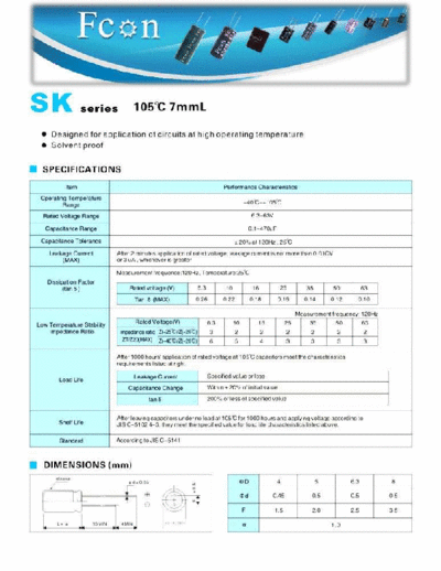 Fcon [radial thru-hole] SK Series