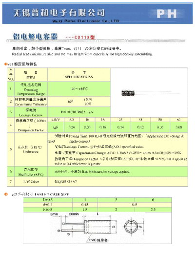 PH [radial thru-hole] CD11X Series