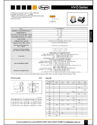 Jianghai [polymer SMD] HVG Series