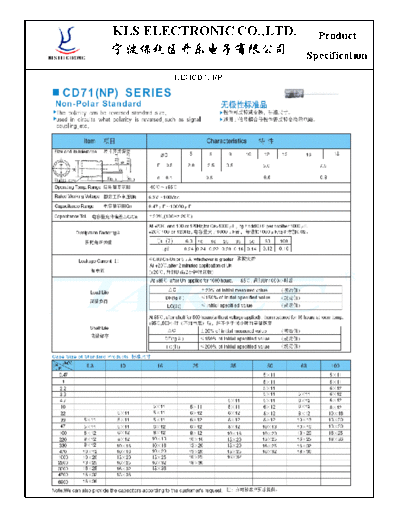 KLS [radial bi-polar] CD71 NP Series