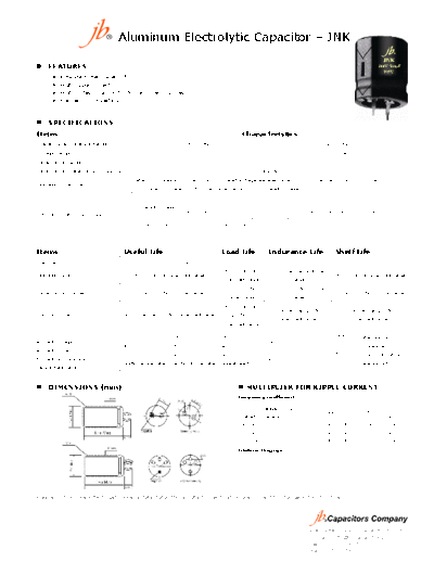 JB Capacitors [Snap-in] JNK Series