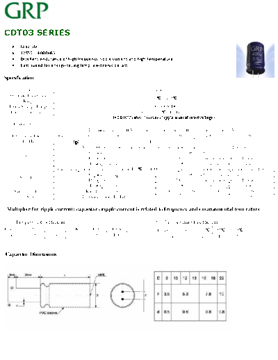 GRP [radial thru-hole] CDT03 Series