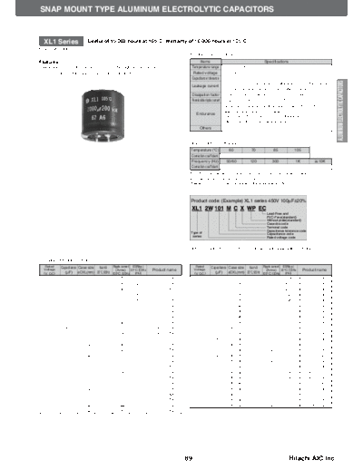 Hitachi [snap-in] XL1 Series