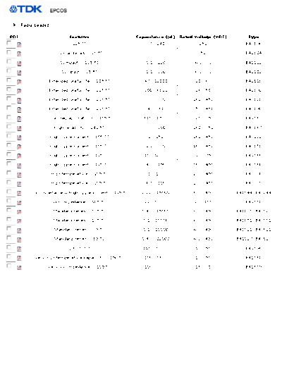 Epcos Series Table