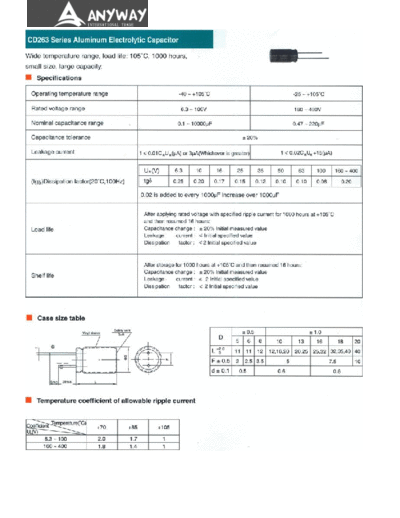 HZC [radial thru-hole] CD263 Series